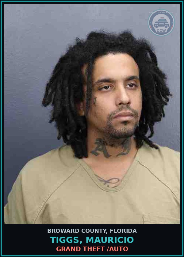 Booking mugshot of TIGGS, MAURICIO in Broward County