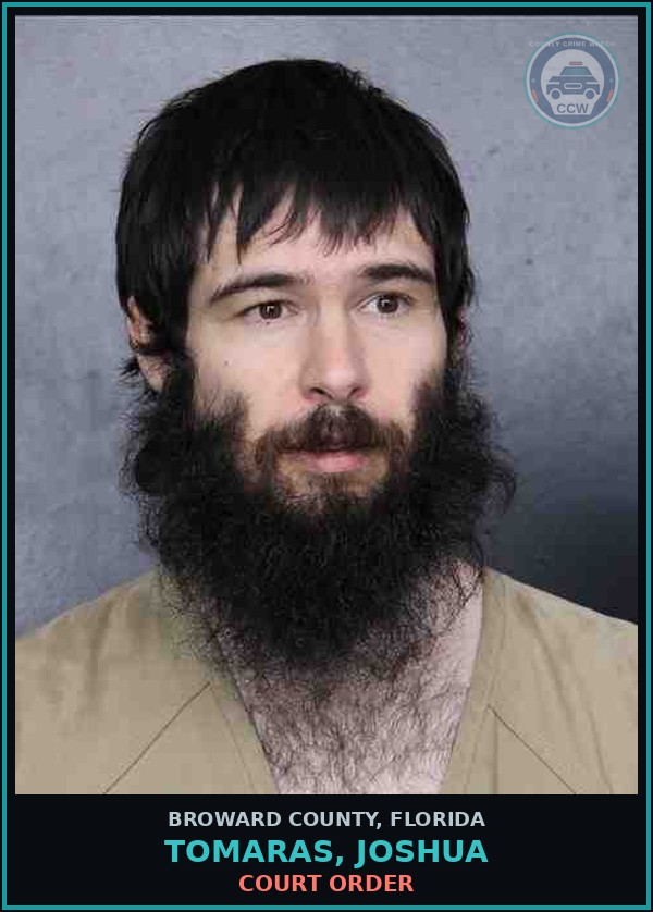 Booking mugshot of TOMARAS, JOSHUA in Broward County