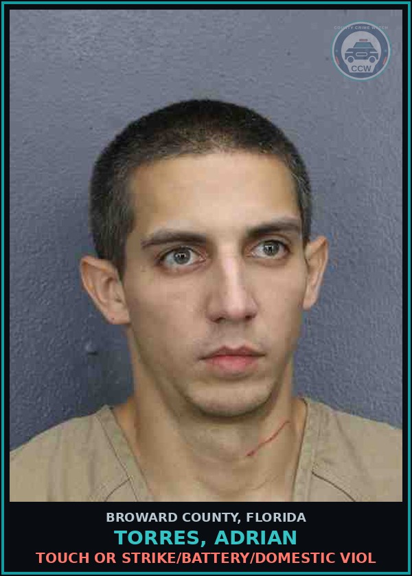 Booking mugshot of TORRES, ADRIAN in Broward County