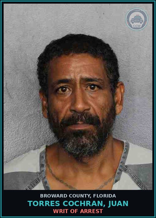 Booking mugshot of TORRES COCHRAN, JUAN in Broward County
