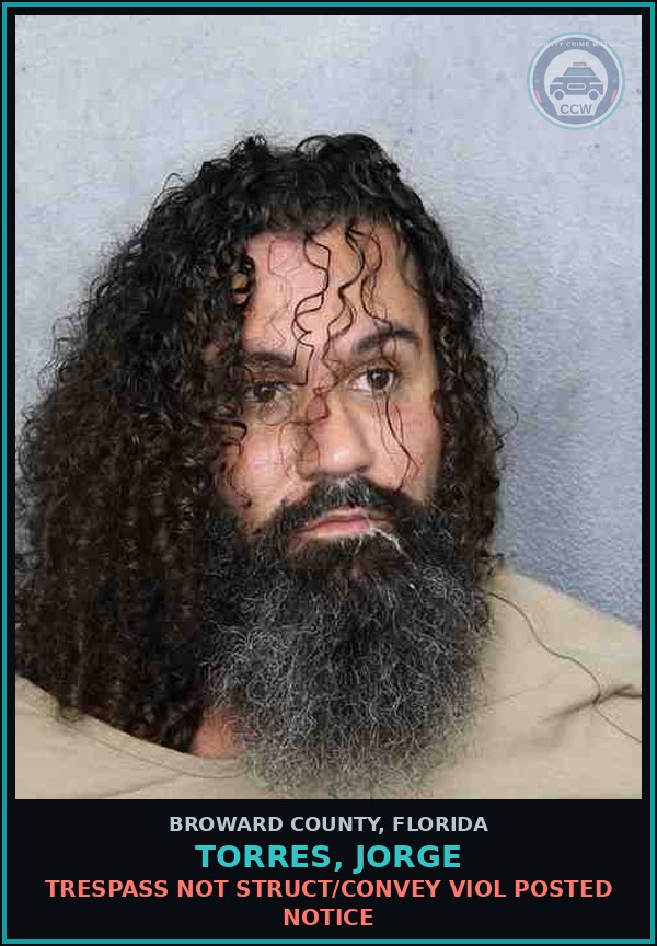 Booking mugshot of TORRES, JORGE in Broward County