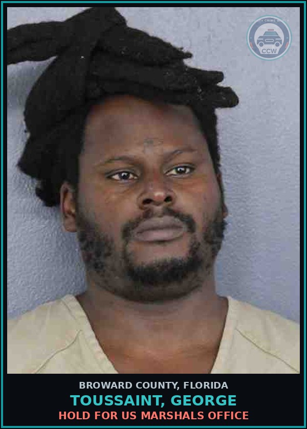 Booking mugshot of TOUSSAINT, GEORGE in Broward County
