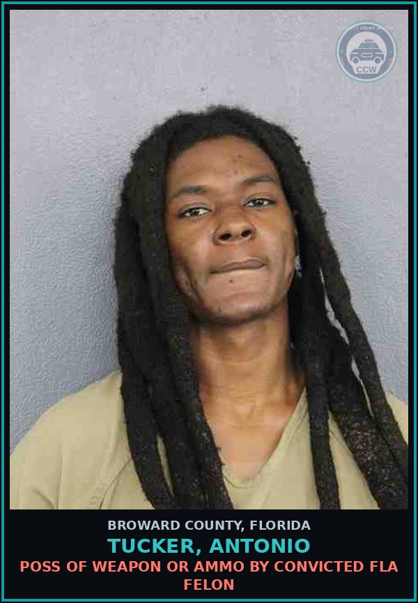 Booking mugshot of TUCKER, ANTONIO in Broward County