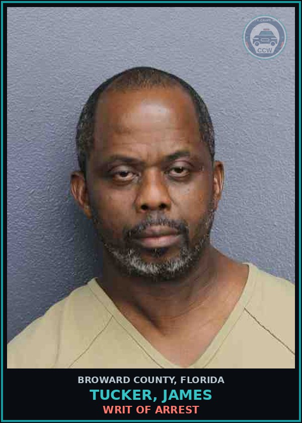 Booking mugshot of TUCKER, JAMES in Broward County