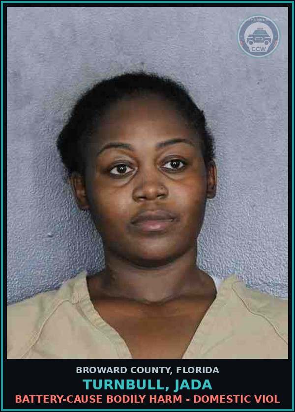 Booking mugshot of TURNBULL, JADA in Broward County