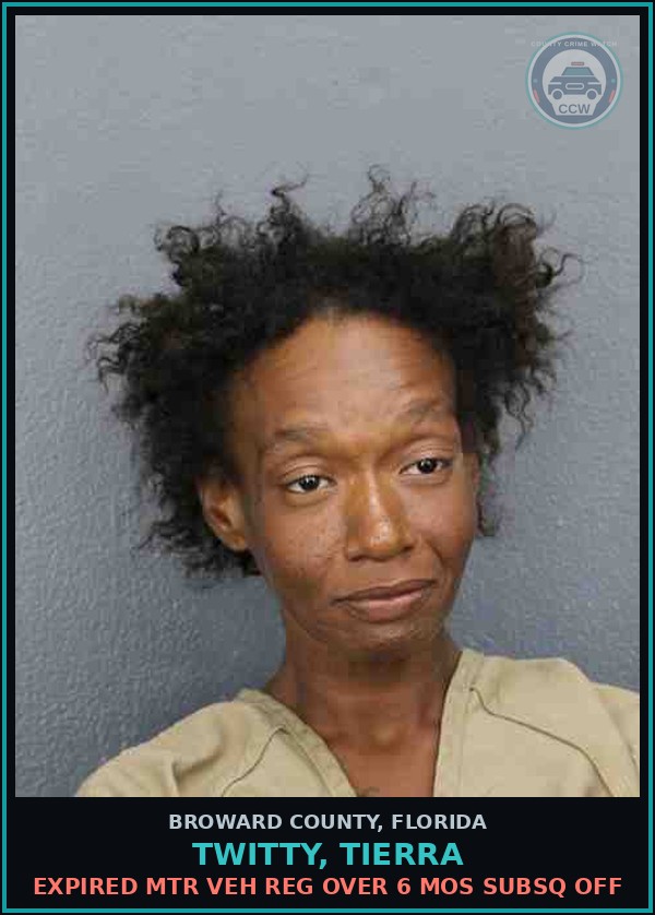 Booking mugshot of TWITTY, TIERRA in Broward County