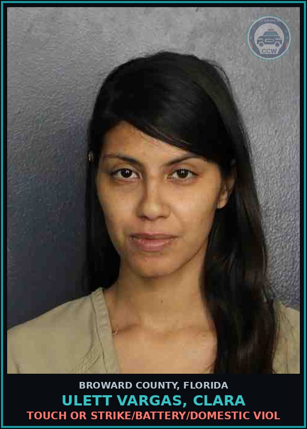 Booking mugshot of ULETT VARGAS, CLARA in Broward County