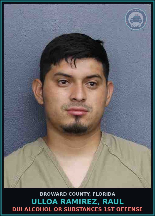 Booking mugshot of ULLOA RAMIREZ, RAUL in Broward County