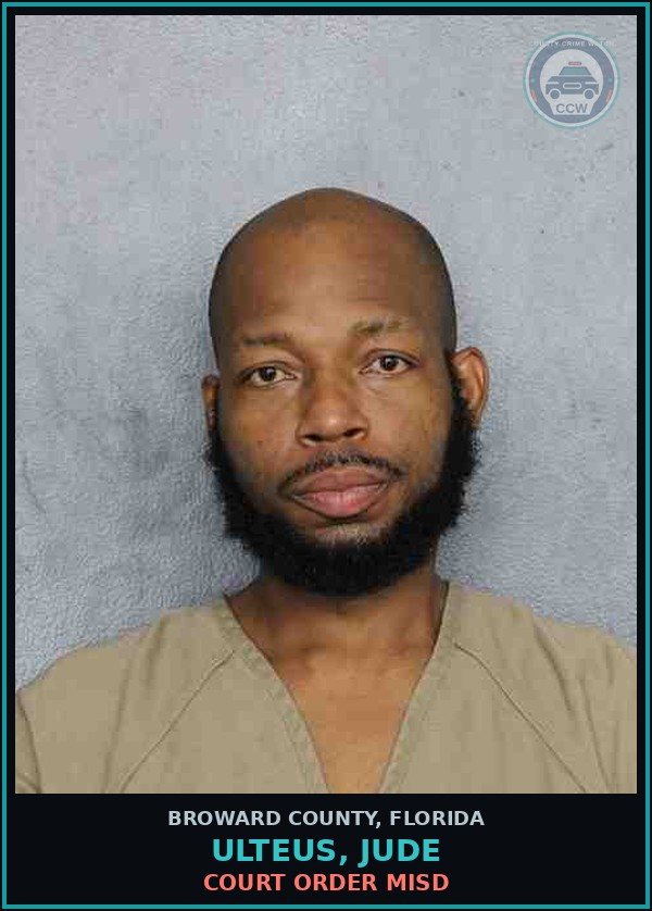 Booking mugshot of ULTEUS, JUDE in Broward County