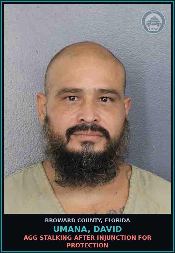 Booking mugshot of UMANA, DAVID in Broward County