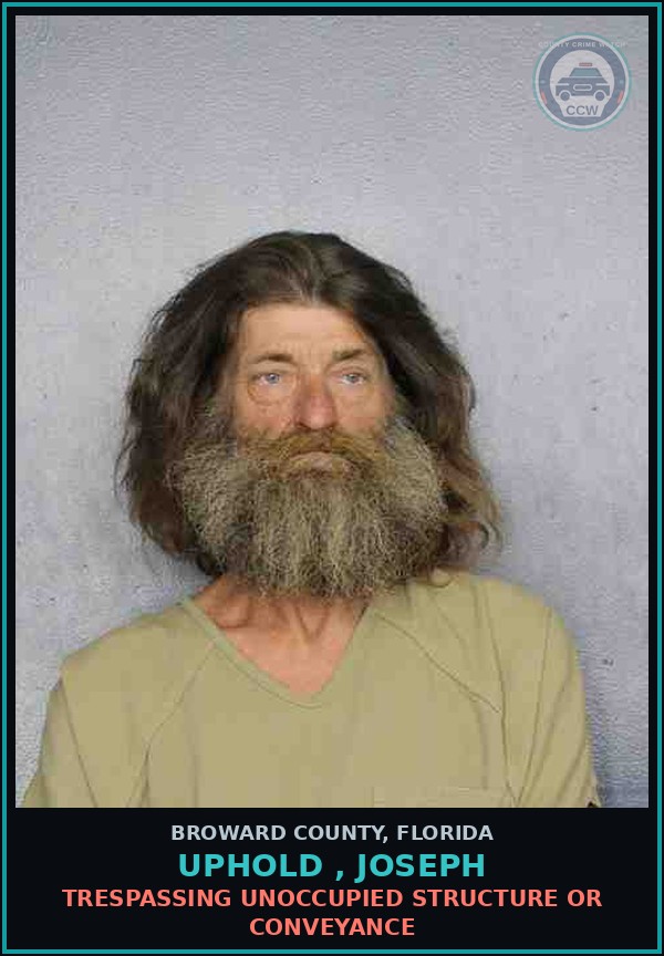 Booking mugshot of UPHOLD , JOSEPH in Broward County