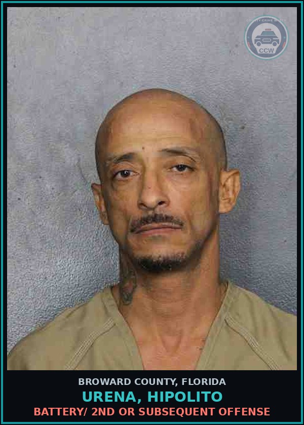 Booking mugshot of URENA, HIPOLITO in Broward County