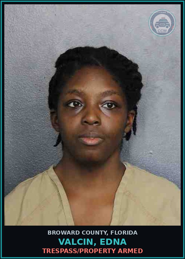 Booking mugshot of VALCIN, EDNA in Broward County