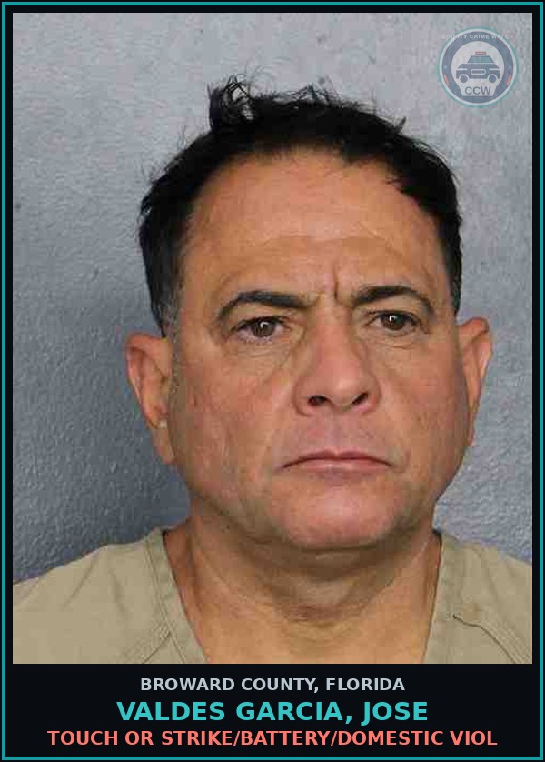 Booking mugshot of VALDES GARCIA, JOSE in Broward County