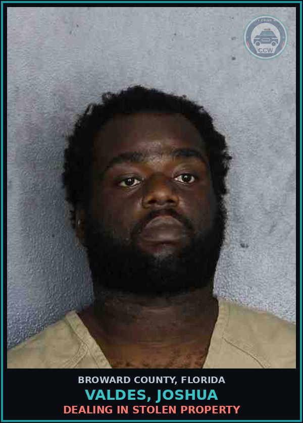 Booking mugshot of VALDES, JOSHUA in Broward County