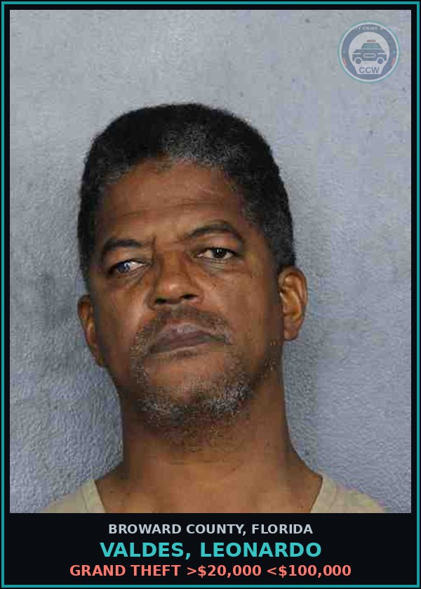 Booking mugshot of VALDES, LEONARDO in Broward County