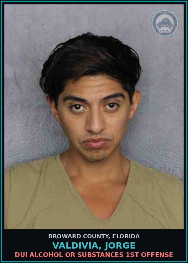 Booking mugshot of VALDIVIA, JORGE in Broward County