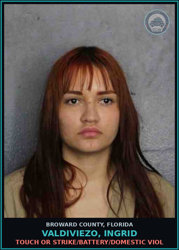 Booking mugshot of VALDIVIEZO, INGRID in Broward County