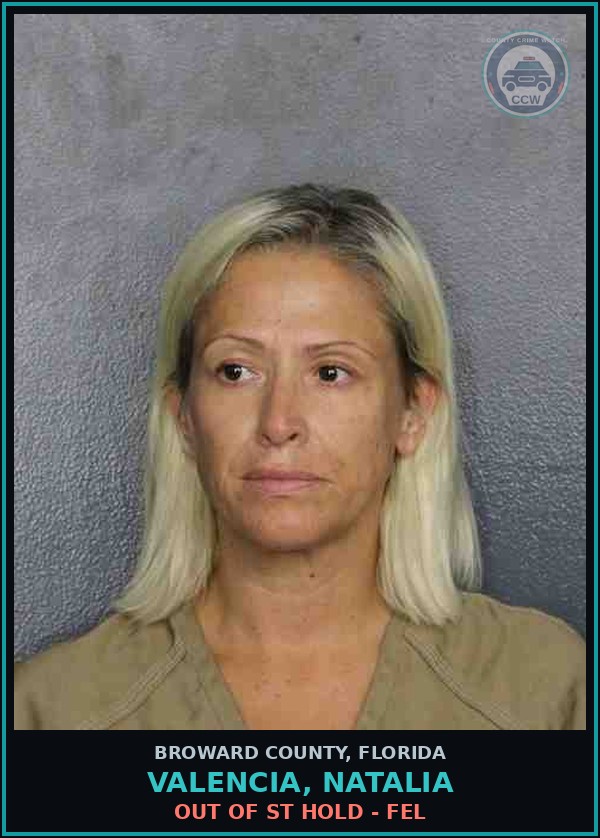 Booking mugshot of VALENCIA, NATALIA in Broward County
