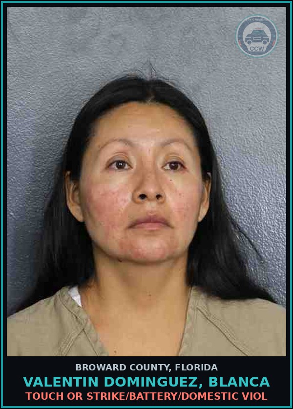 Booking mugshot of VALENTIN DOMINGUEZ, BLANCA in Broward County