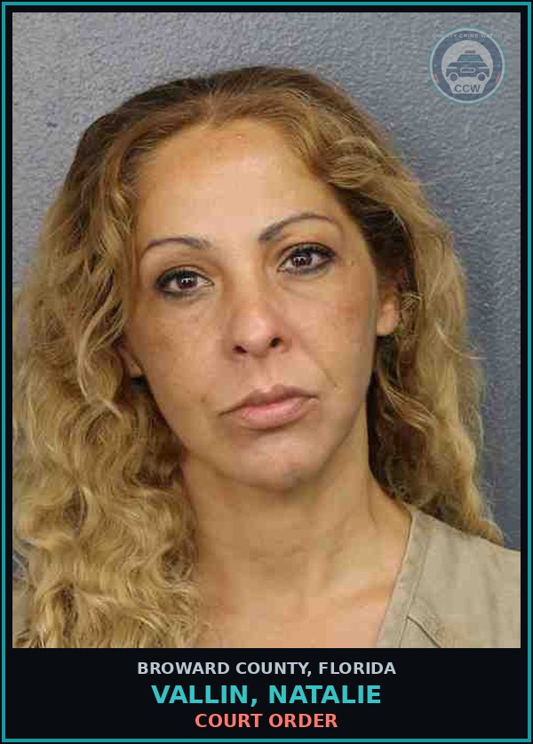 Booking mugshot of VALLIN, NATALIE in Broward County