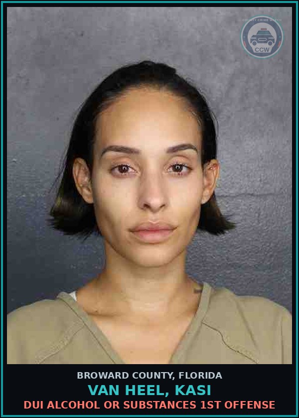 Booking mugshot of VAN HEEL, KASI in Broward County
