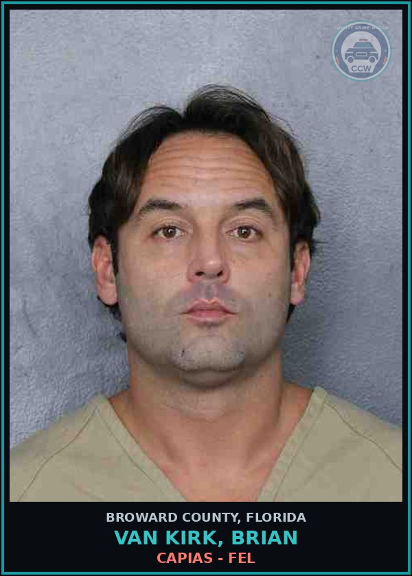 Booking mugshot of VAN KIRK, BRIAN in Broward County