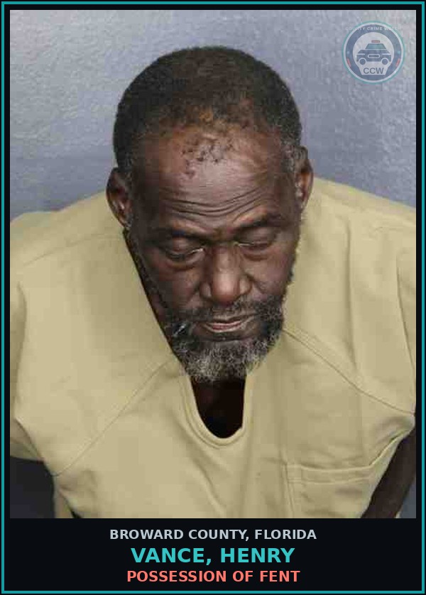 Booking mugshot of VANCE, HENRY in Broward County