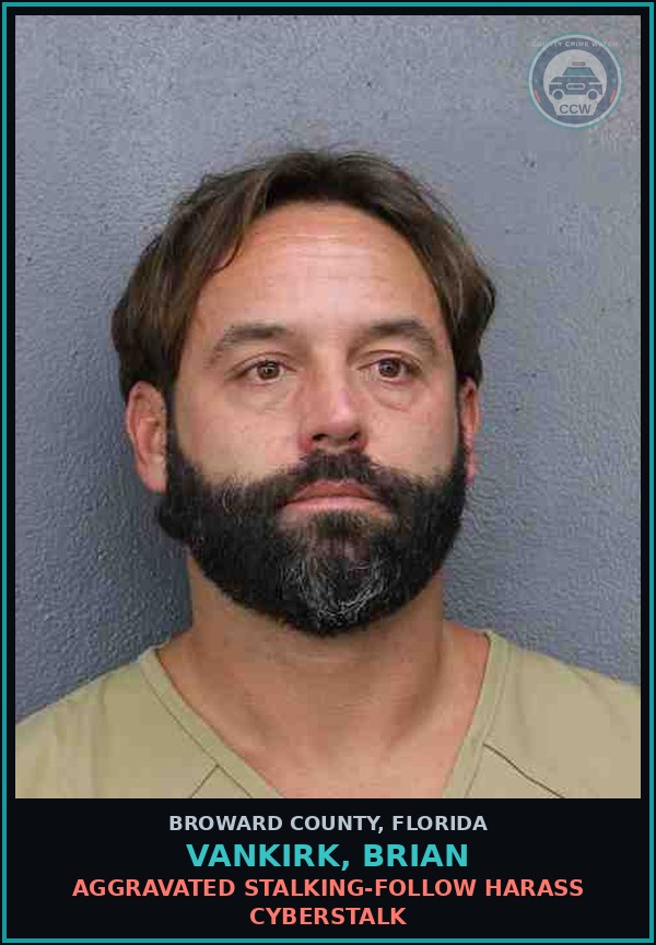 Booking mugshot of VANKIRK, BRIAN in Broward County