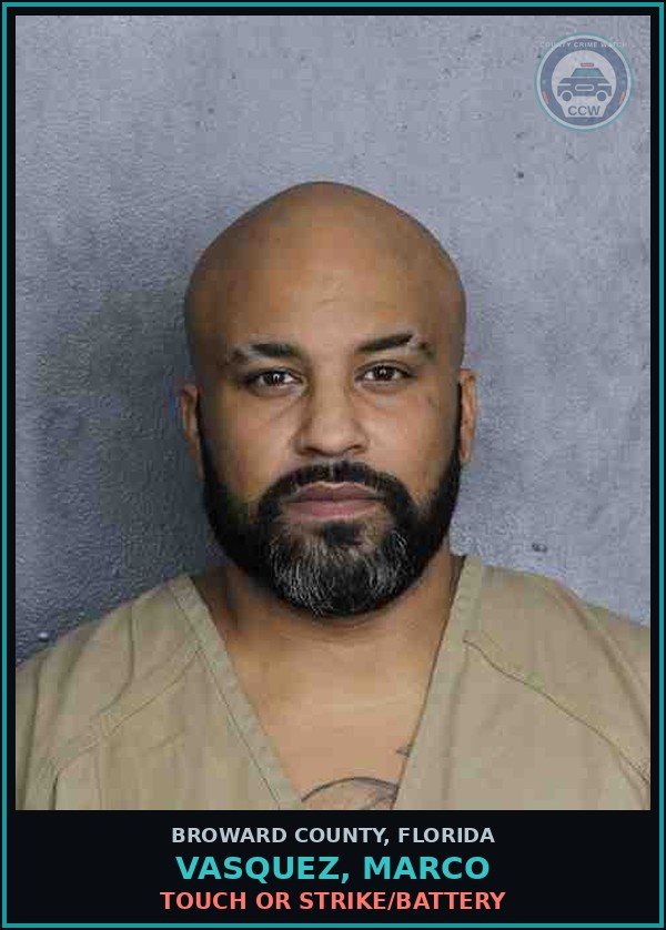 Booking mugshot of VASQUEZ, MARCO in Broward County