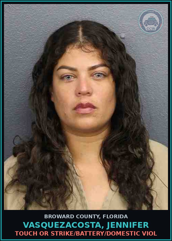 Booking mugshot of VASQUEZACOSTA, JENNIFER in Broward County