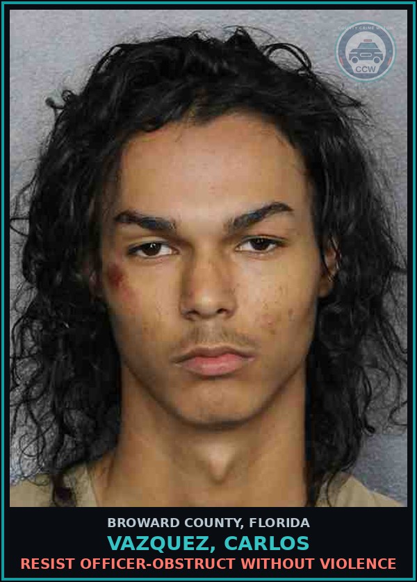 Booking mugshot of VAZQUEZ, CARLOS in Broward County