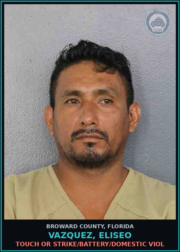 Booking mugshot of VAZQUEZ, ELISEO in Broward County