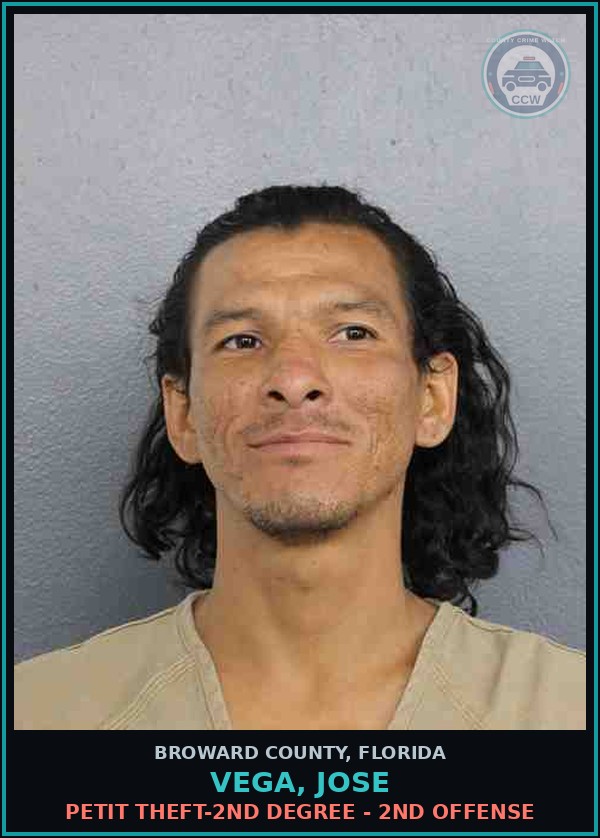 Booking mugshot of VEGA, JOSE in Broward County