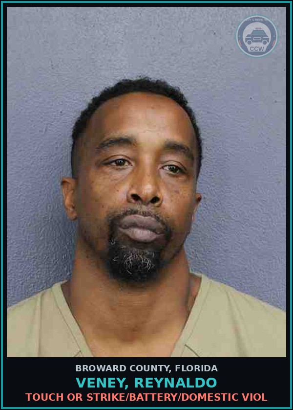 Booking mugshot of VENEY, REYNALDO in Broward County