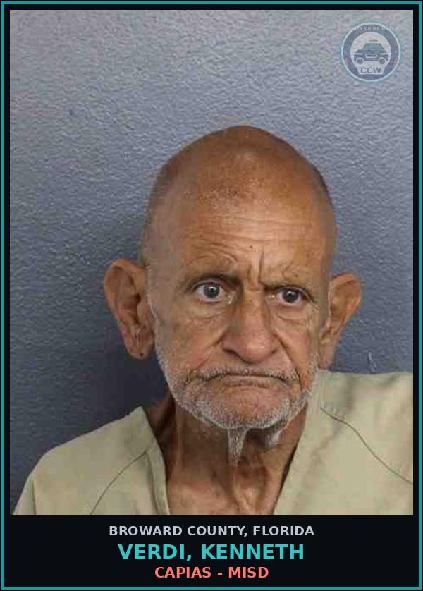 Booking mugshot of VERDI, KENNETH in Broward County