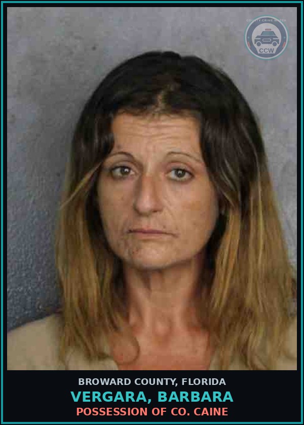 Booking mugshot of VERGARA, BARBARA in Broward County