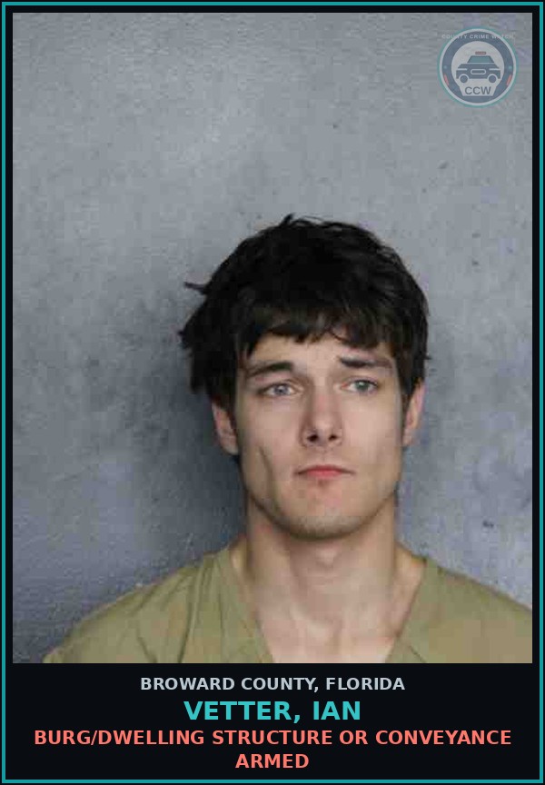 Booking mugshot of VETTER, IAN in Broward County