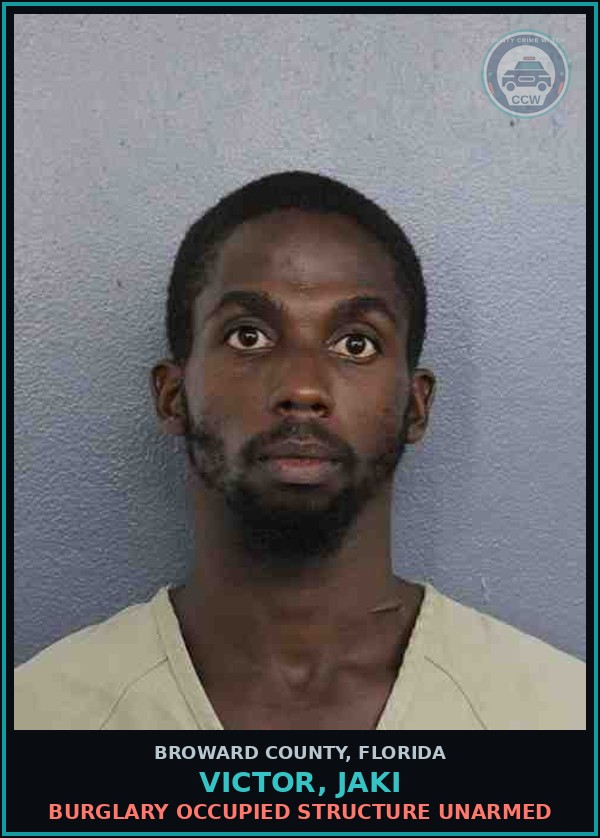 Booking mugshot of VICTOR, JAKI in Broward County