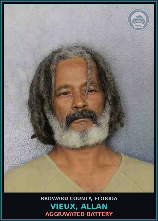 Booking mugshot of VIEUX, ALLAN in Broward County