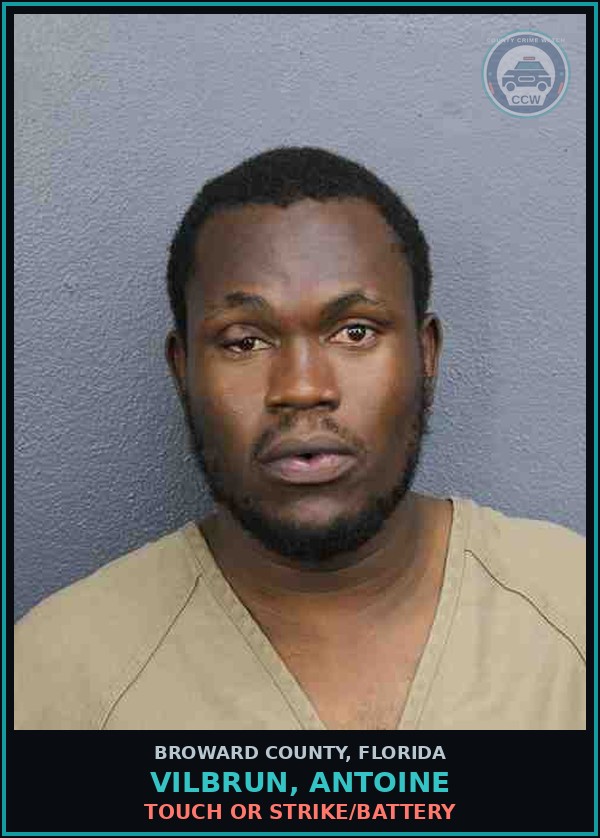 Booking mugshot of VILBRUN, ANTOINE in Broward County