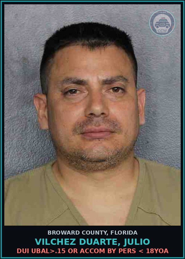 Booking mugshot of VILCHEZ DUARTE, JULIO in Broward County