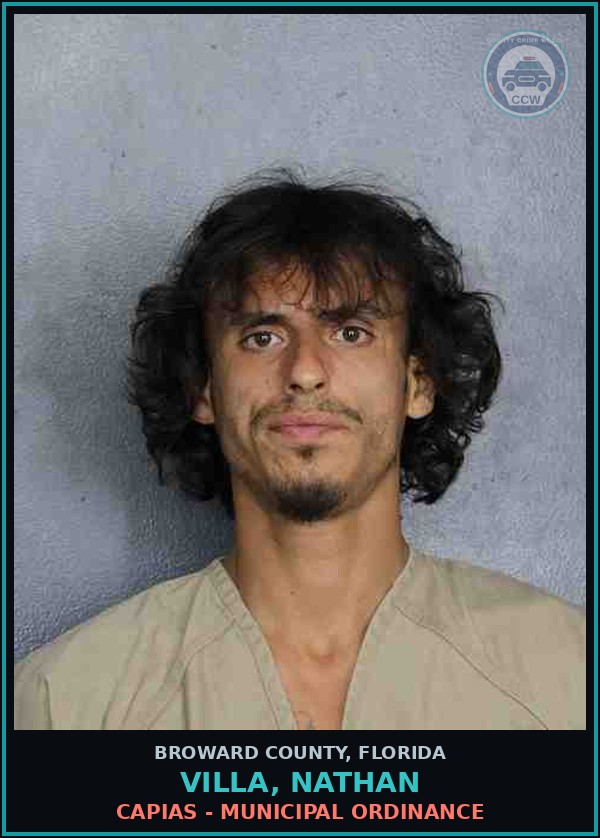Booking mugshot of VILLA, NATHAN in Broward County