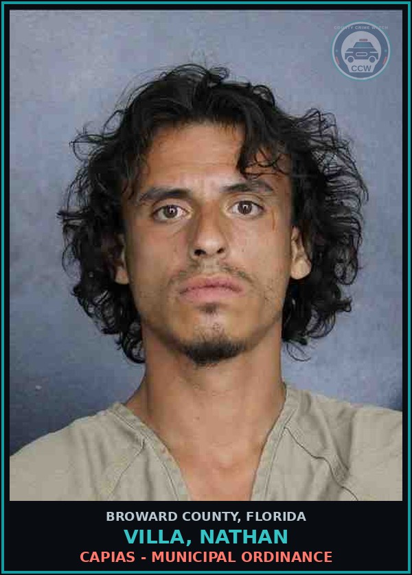 Booking mugshot of VILLA, NATHAN in Broward County