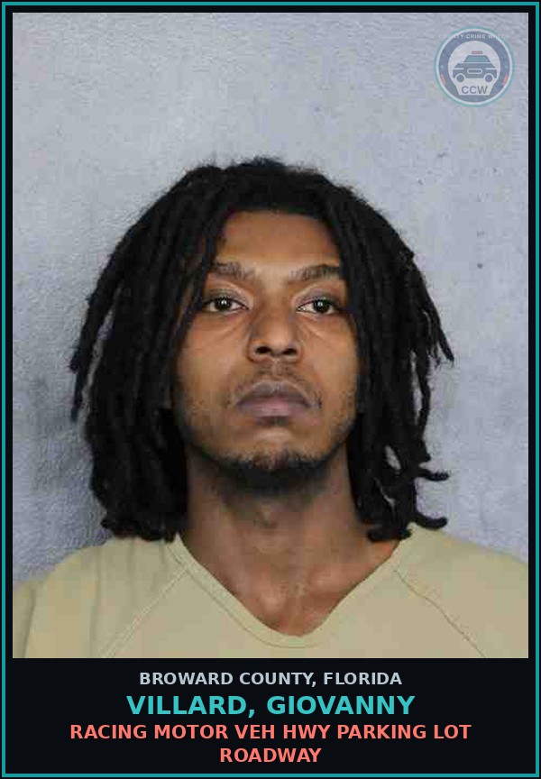 Booking mugshot of VILLARD, GIOVANNY in Broward County