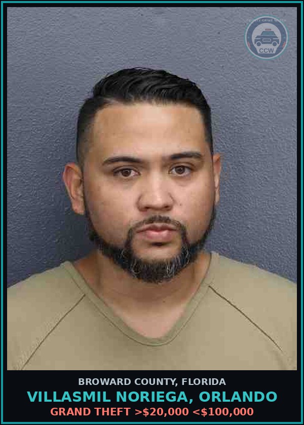 Booking mugshot of VILLASMIL NORIEGA, ORLANDO in Broward County