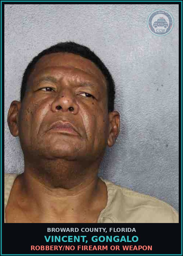 Booking mugshot of VINCENT, GONGALO in Broward County