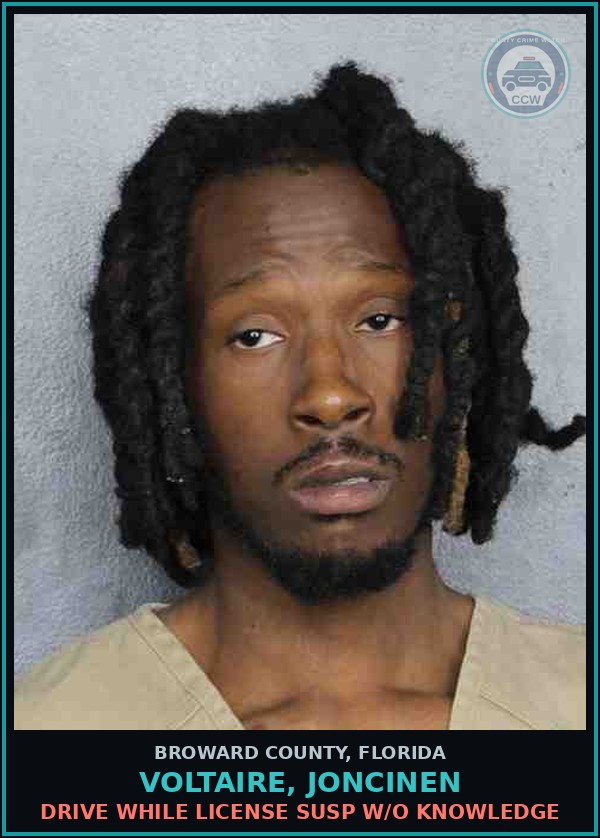 Booking mugshot of VOLTAIRE, JONCINEN in Broward County