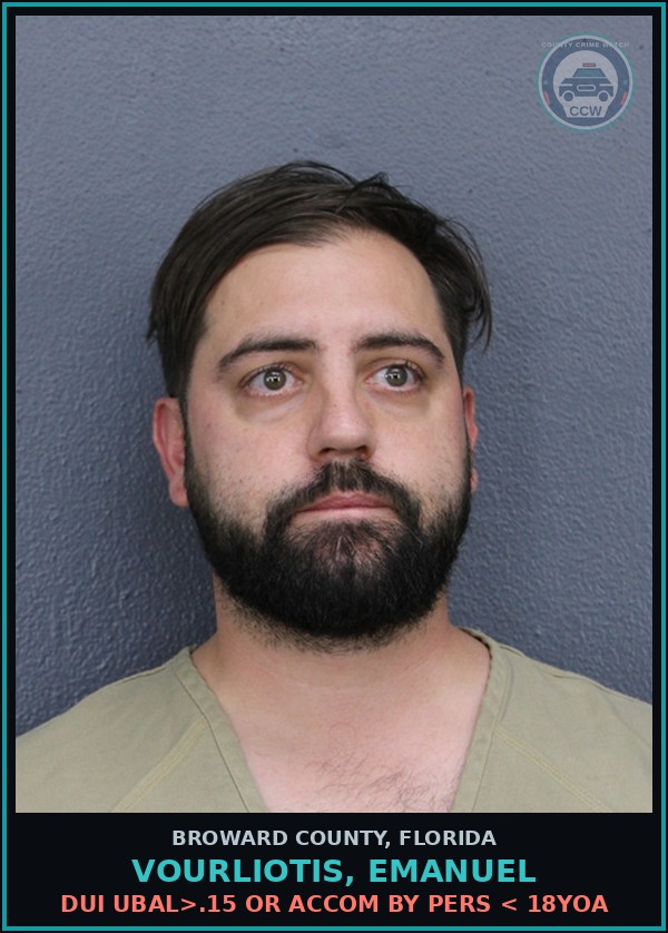 Booking mugshot of VOURLIOTIS, EMANUEL in Broward County
