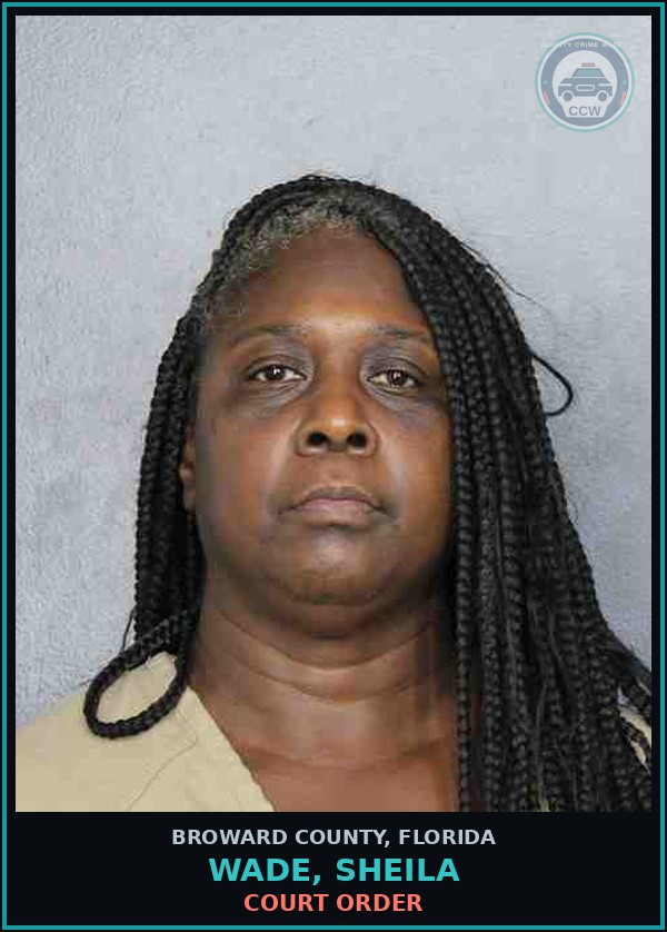 Booking mugshot of WADE, SHEILA in Broward County
